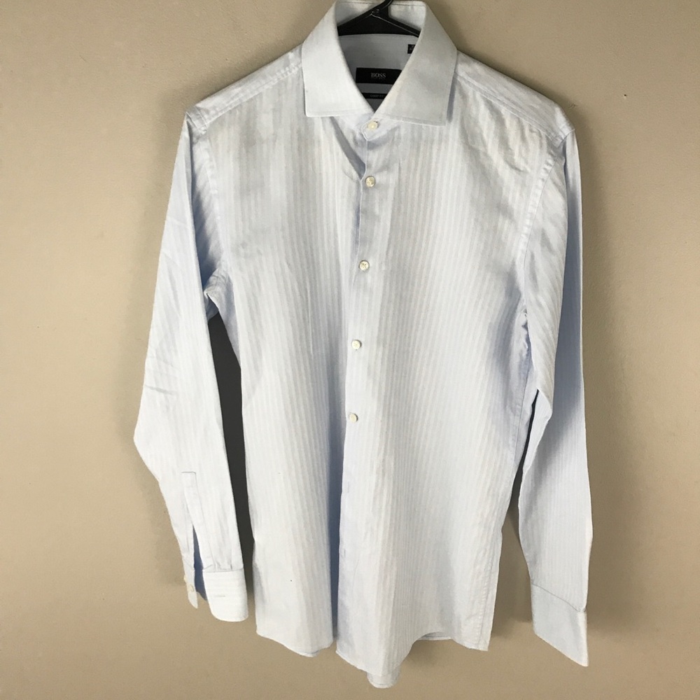Hugo Boss 15 32/33 mens Blue dress shirt sharp fit